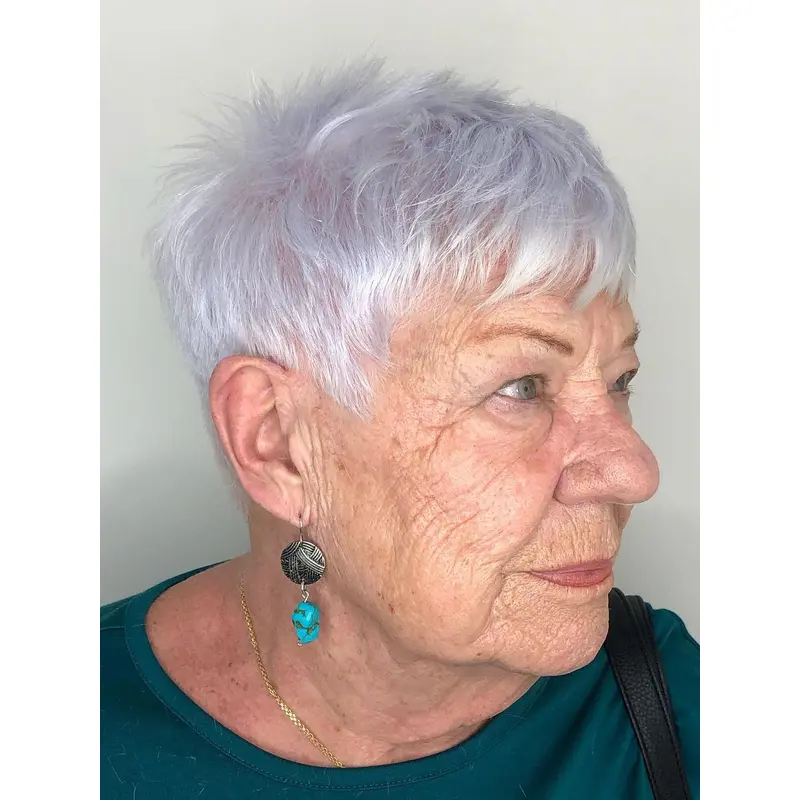 Human Grey Hair Wigs Boycuts Straight Lace Front Wigs