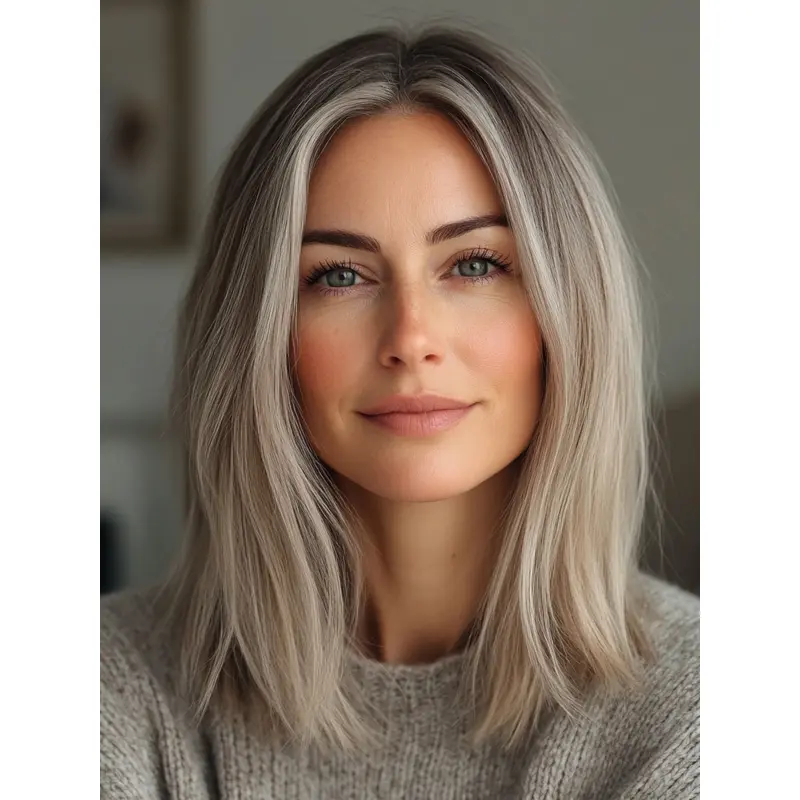 Medium Length Wigs Straight Lace Front Remy Human Hair Bobs 14" Ombre/2 Tone Wigs