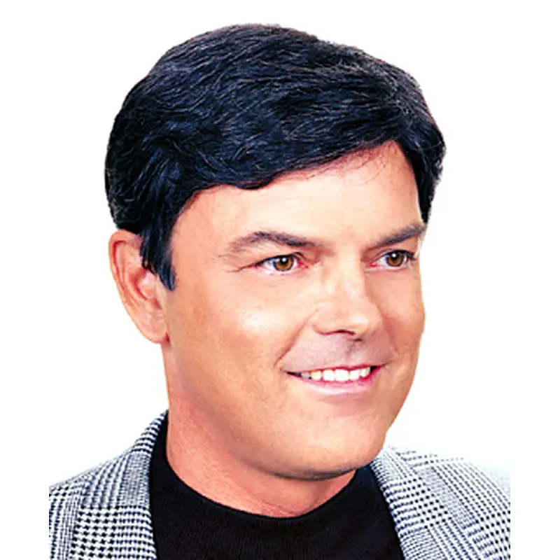 No-fuss Black Monofilament Short Men Toupees