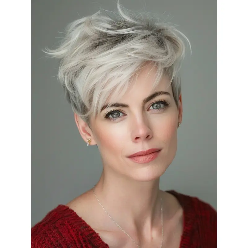 Short Natural Wigs Boycuts Straight Monofilament White 6" Wigs