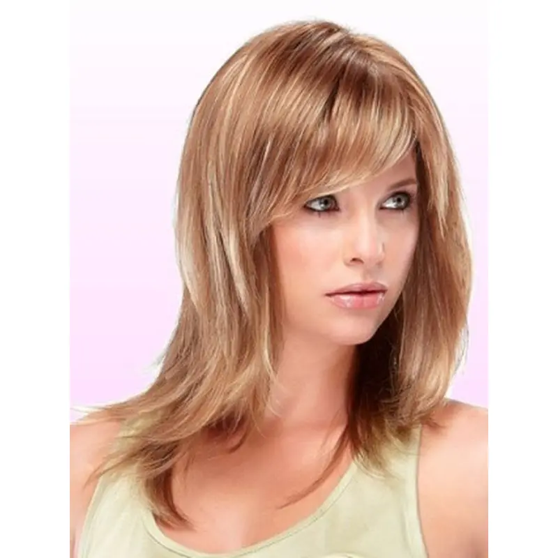 Soft Auburn Straight Shoulder Length Wigs