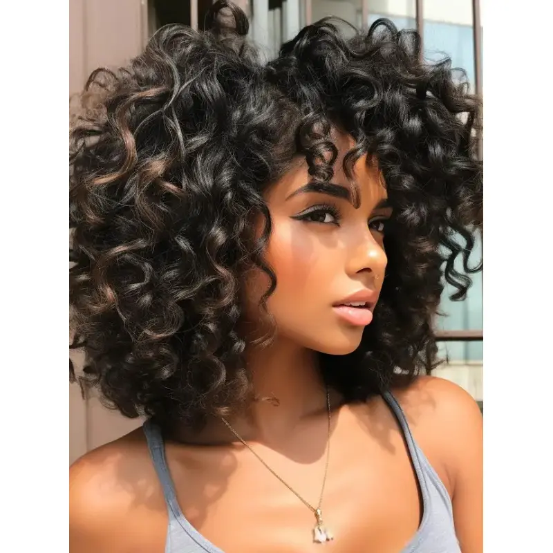 African American Hair Wigs Synthetic Layered Ombre/2 Tone Wigs