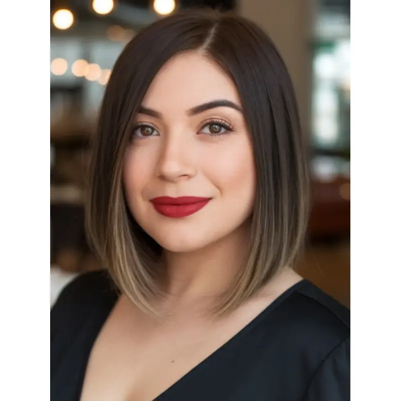 Bobbed Hair Wig Ombre Tone 12" Chin Length Without Bangs Wigs
