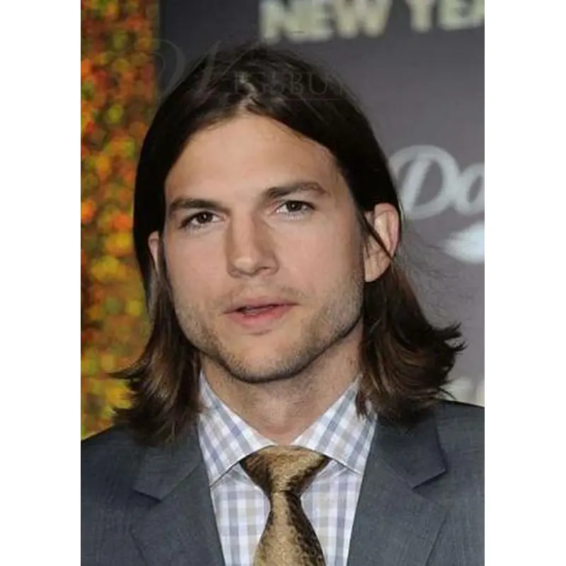 Fashion Brown Straight Shoulder Length Men Wigs