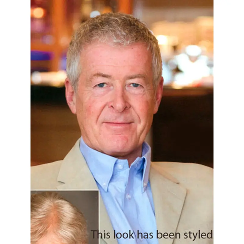 Mature White Monofilament Short Men Toupees