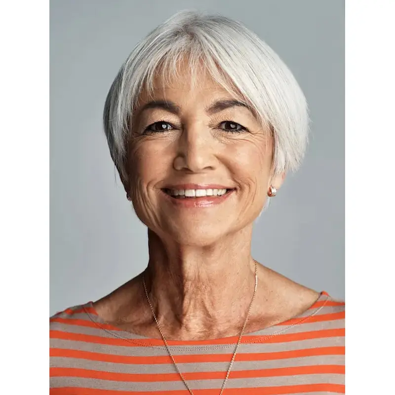 Short Bob Wigs Human Hair White 6" Monofilament Wigs