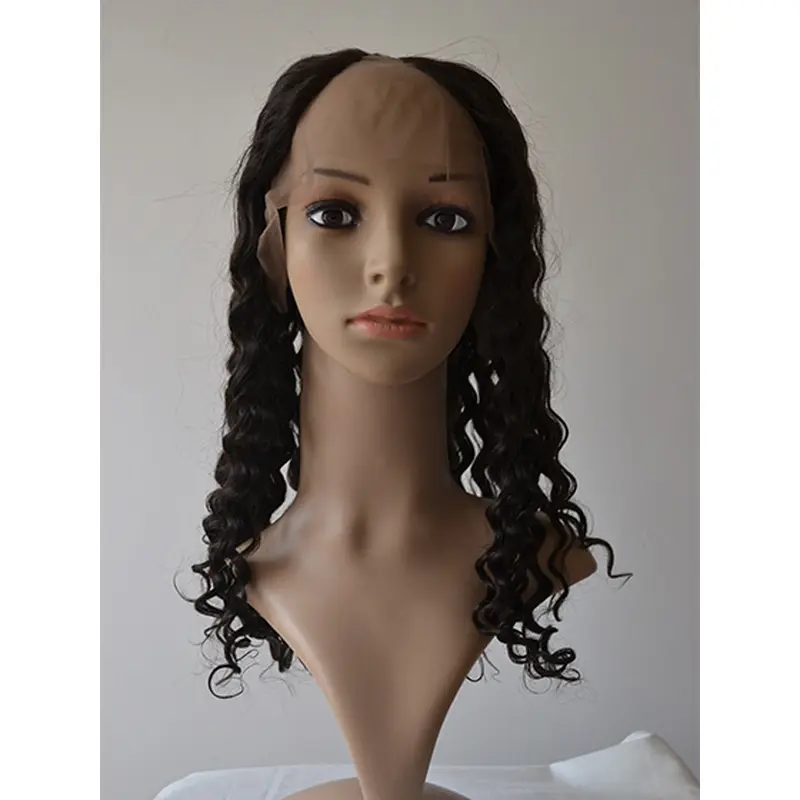 Sleek Black Curly Long U Part Wigs