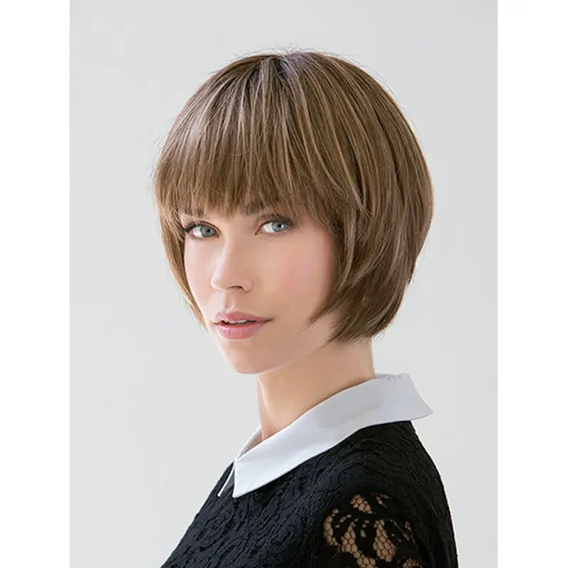 Straight Blonde 10" Chin Length Remy Human Hair Bobs Lace Front Womens Wigs