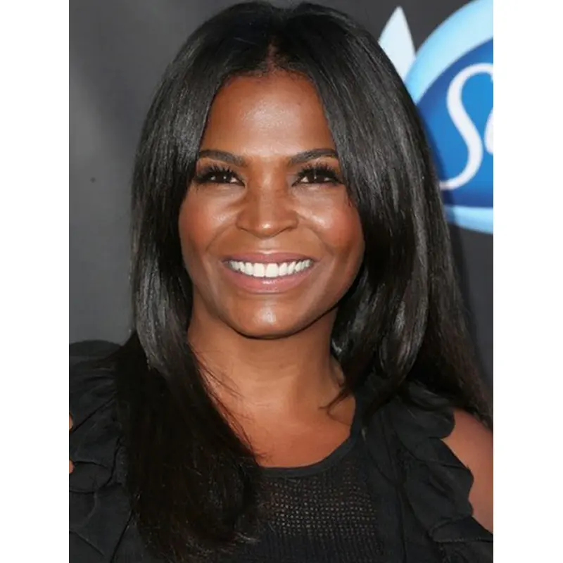 Without Bangs Straight Long Black Lace Front Nia Long Wigs
