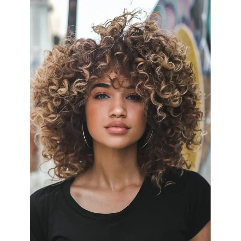 African American Medium Length Human Hair Wigs Lace Front Wigs