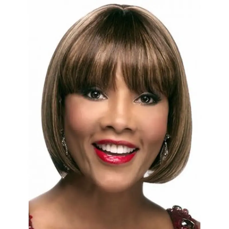 Brown Straight Synthetic Flexibility Medium Wigs