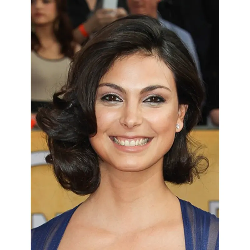 Curly 12" Chin Length Black Synthetic Morena Baccarin Wigs