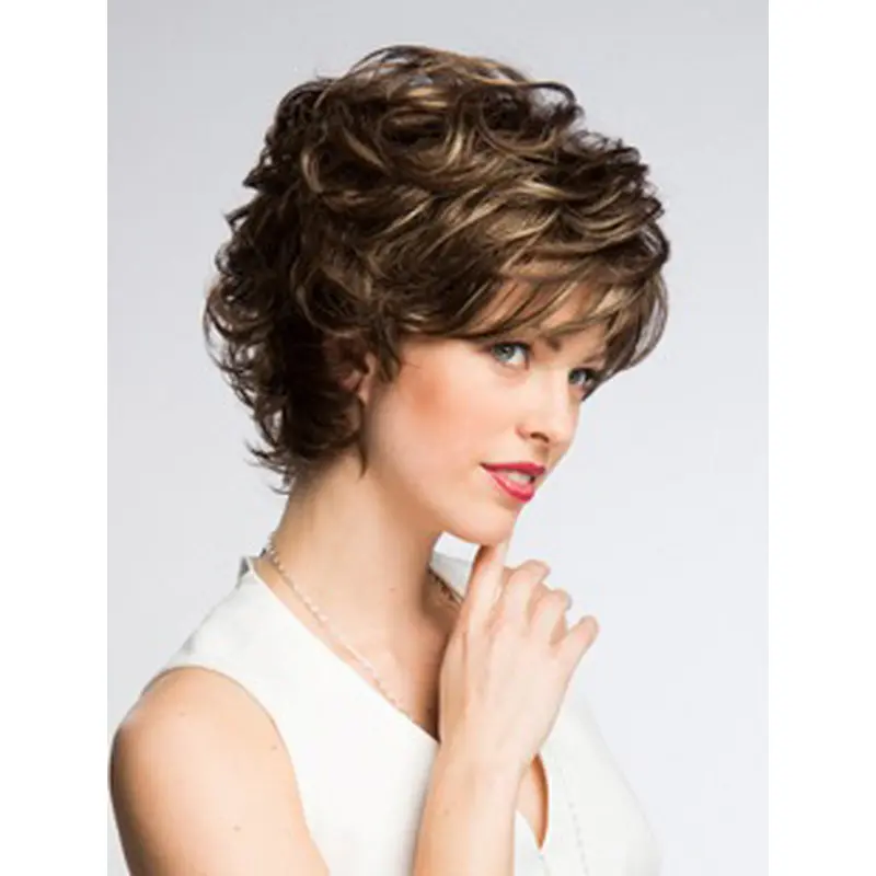 Fabulous Chin Length Wavy Brown Layered Fantastic Wigs