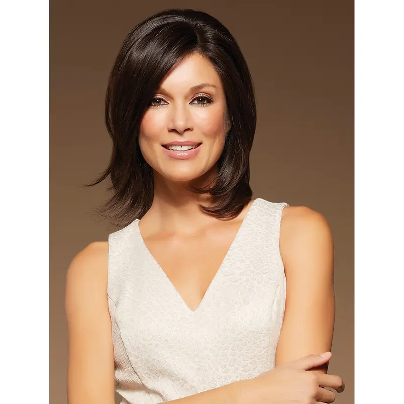 High Quality Shoulder Length Straight Brown With Bangs Fabulous Wigs