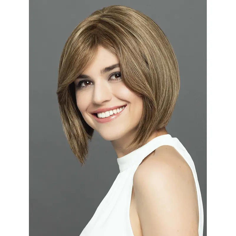 12" Straight Ombre/2 tone With Highlights Bobs Lightweight Hand Tied Wigs