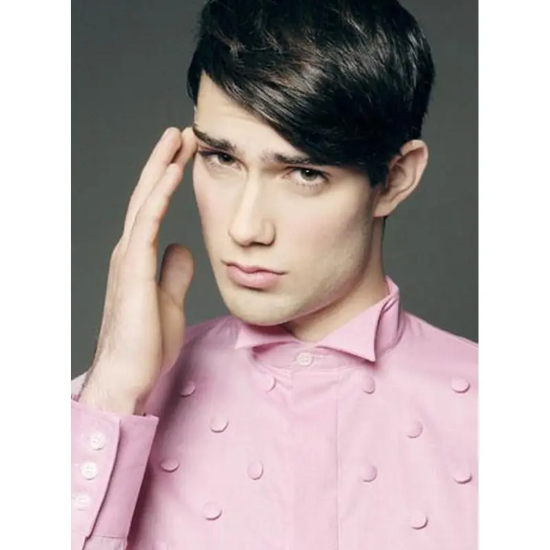 Graceful Black Lace Front Short Men Wigs