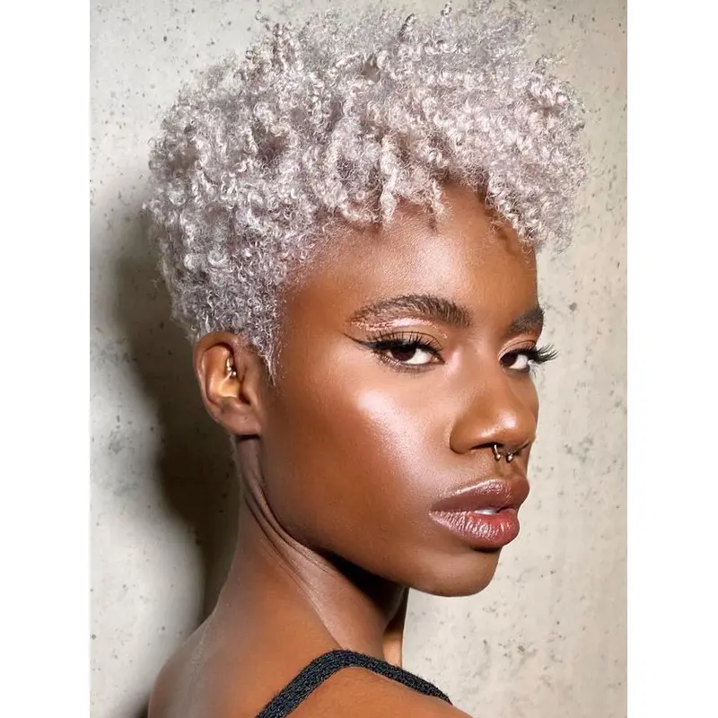 Human Hair Natural Wigs For African American Boycuts Lace Front 4" Wigs