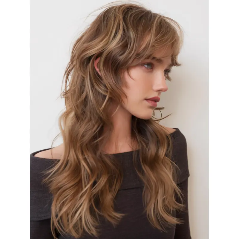 Long Hair Wigs For Women Wavy Monofilament Ombre/2 tone Layered Wigs