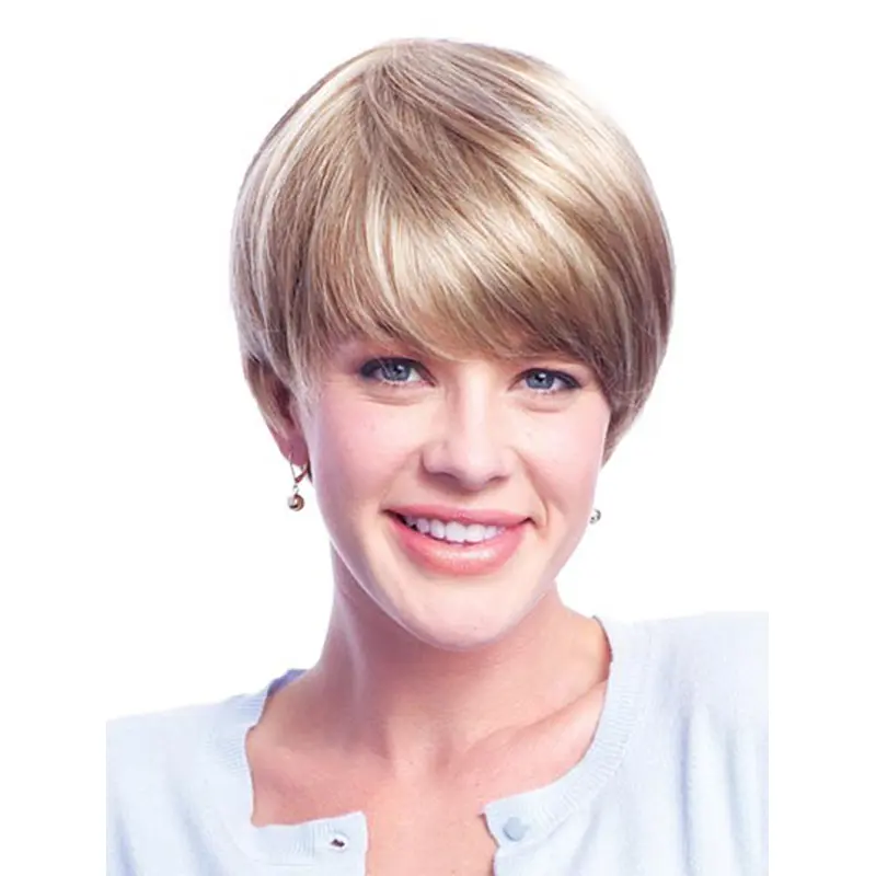 Remy Human Hair Blonde Monofilament Nice Short Wigs