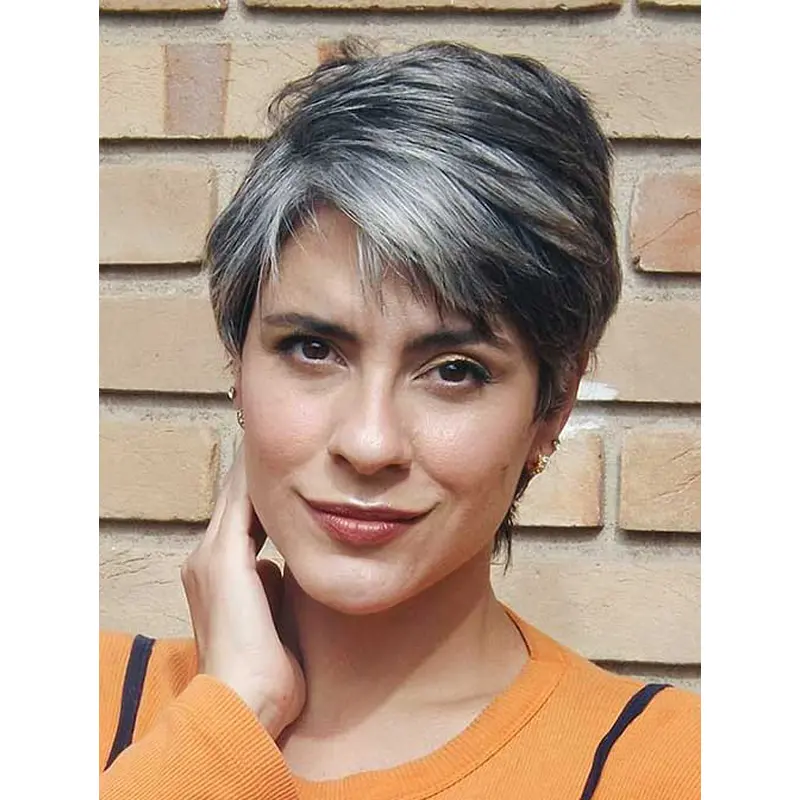 Short Hair Wigs Straight Designed Wigs Synthetic Cropped Wigs