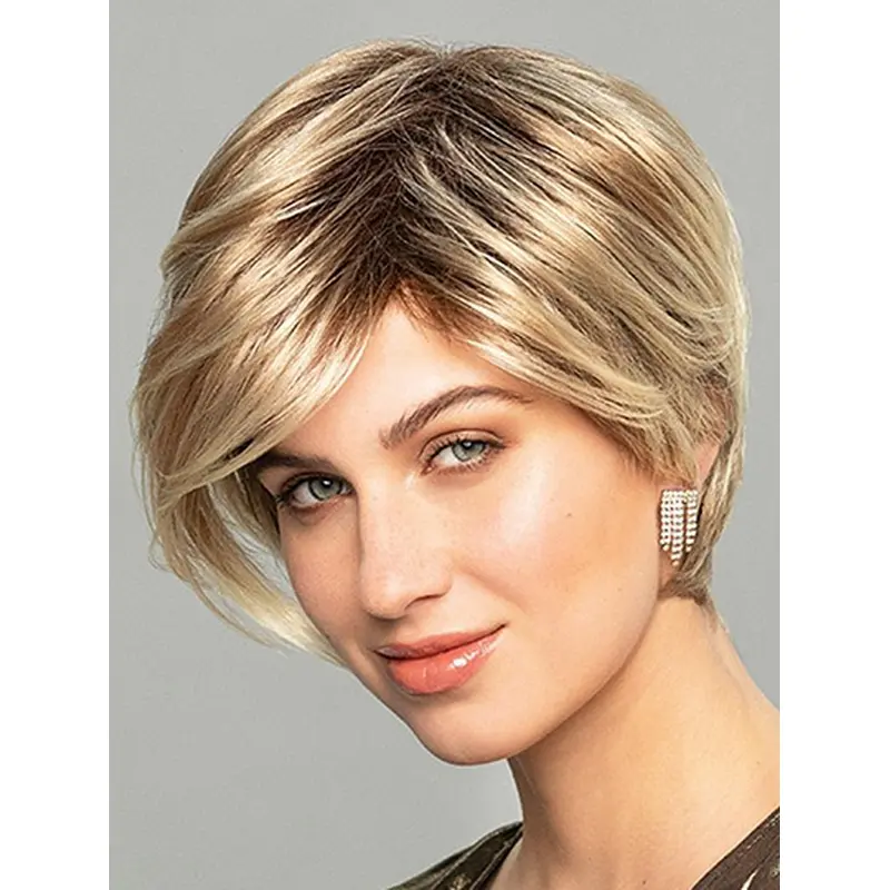 Short Wavy Monofilament Ombre/2 tone Synthetic Light Lace Wig