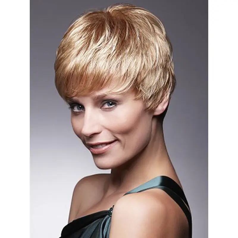 Trendy Blonde Straight Cropped Petite Wigs