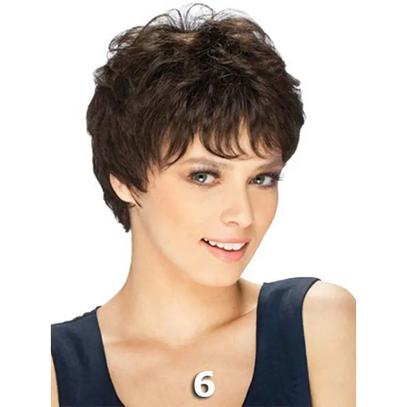 Brown Perfect Remy Human Hair Straight Short Wigs