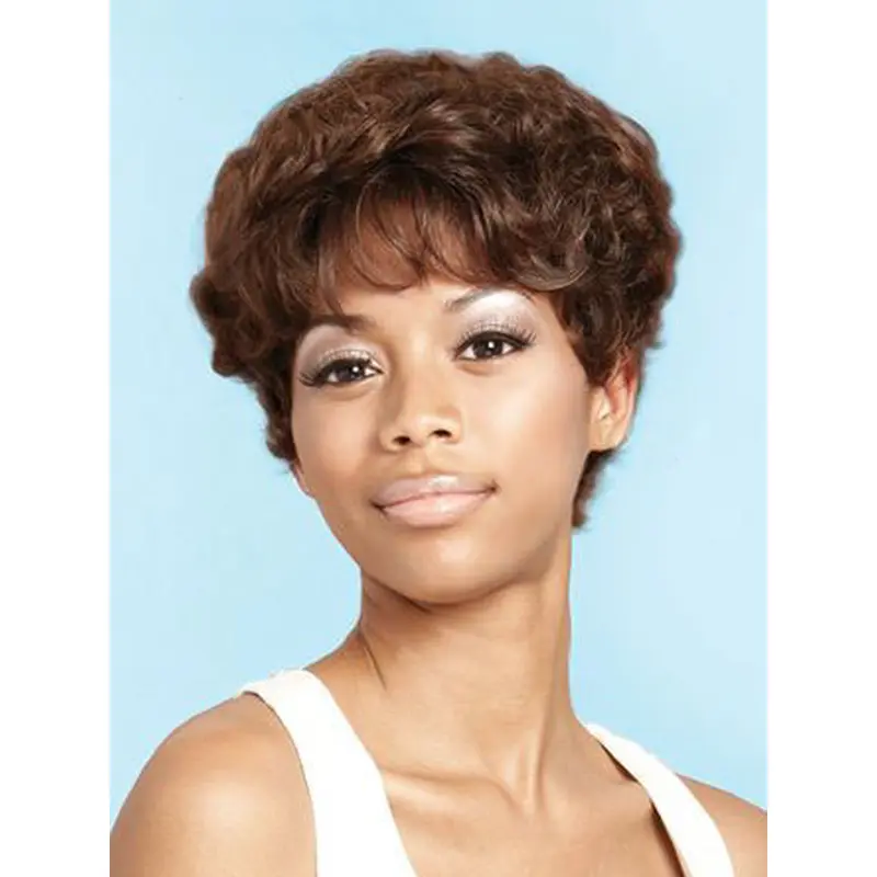 Perfect Brown Curly Short African American Wigs