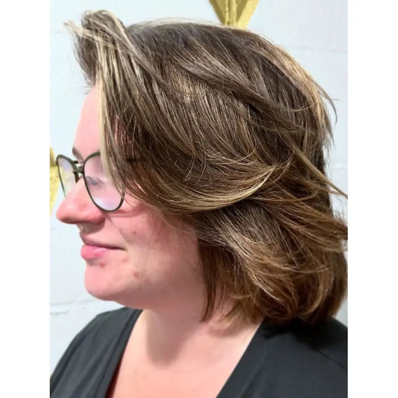 Real Hair Wigs Medium Monofilament 12" Wavy Layered Wigs