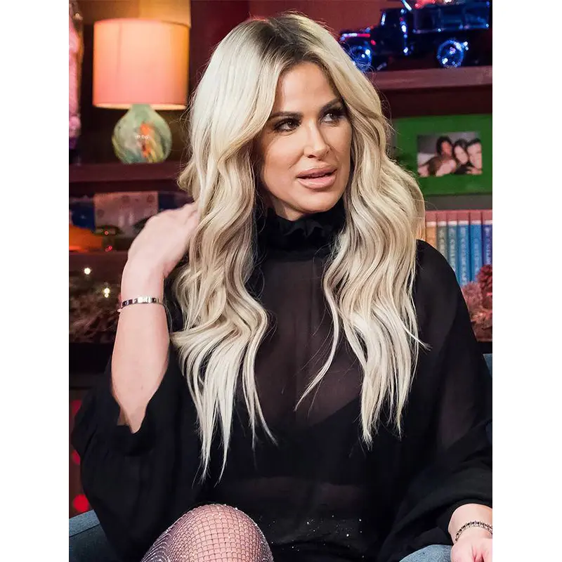 22" Long Wavy Full Lace Blonde Kim Zolciak Wigs