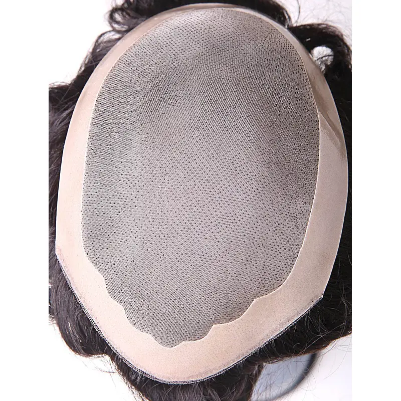 Mono In Center With Poly Coating Perimeter All Around Man Toupees