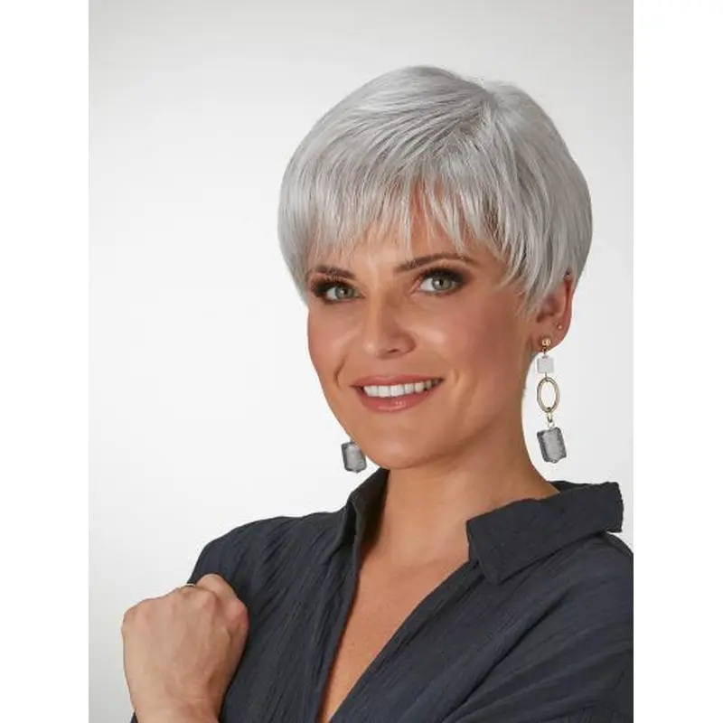 White Synthetic 4" Straight Wig Show