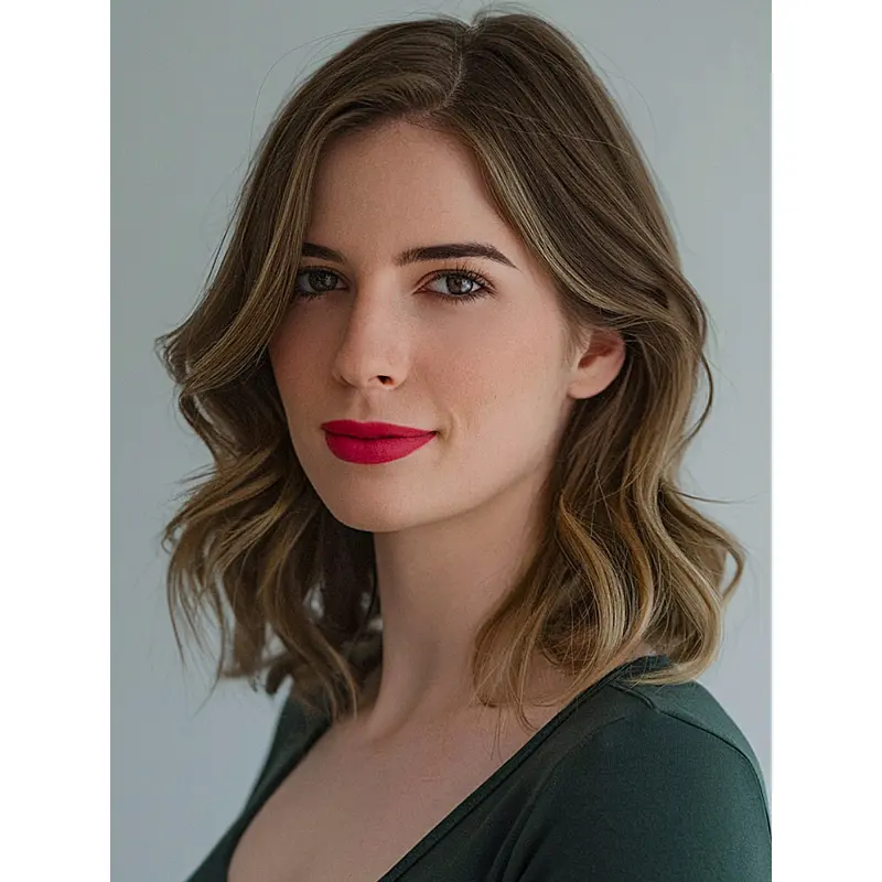 Bob Cut Wigs Layered 14" Wavy Shoulder Length Wigs