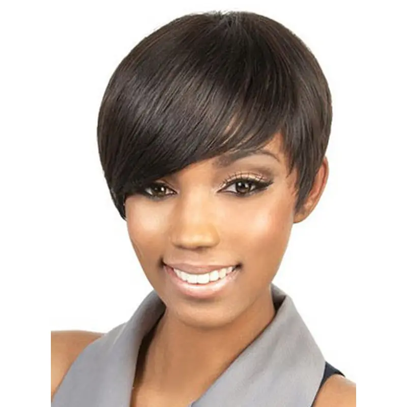 Online Brown Straight Cropped Celebrity Wigs