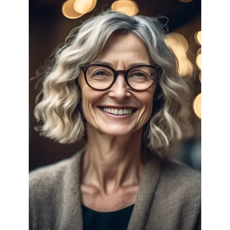 Synthetic Grey Hair Curly 12" Monofilament Shoulder Length Wigs