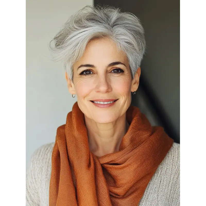 Grey Wigs Short Monofilament Boycuts Synthetic Straight 6" Wigs