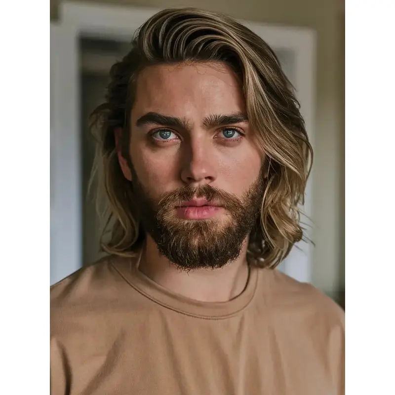 Hair Wigs For Men Bobs Ombre Tone Wavy 10" Synthetic Wigs