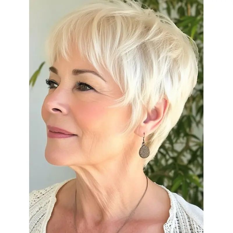Short Pixie Cut Wigs Human Hair 4" Monofilament Boycuts Wigs