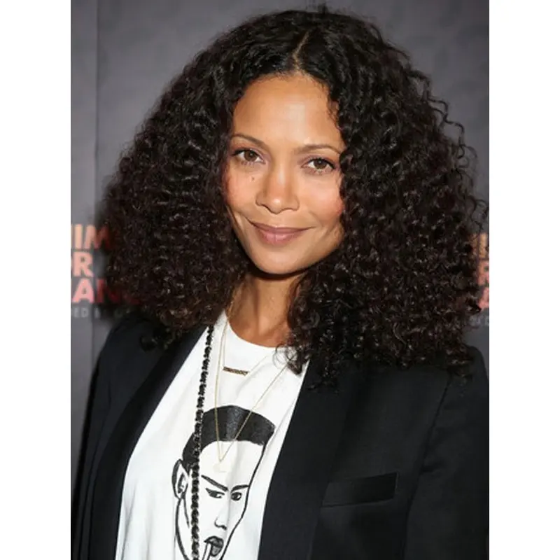 Shoulder Length Indian Remy Hair Kinky Curly Wigs