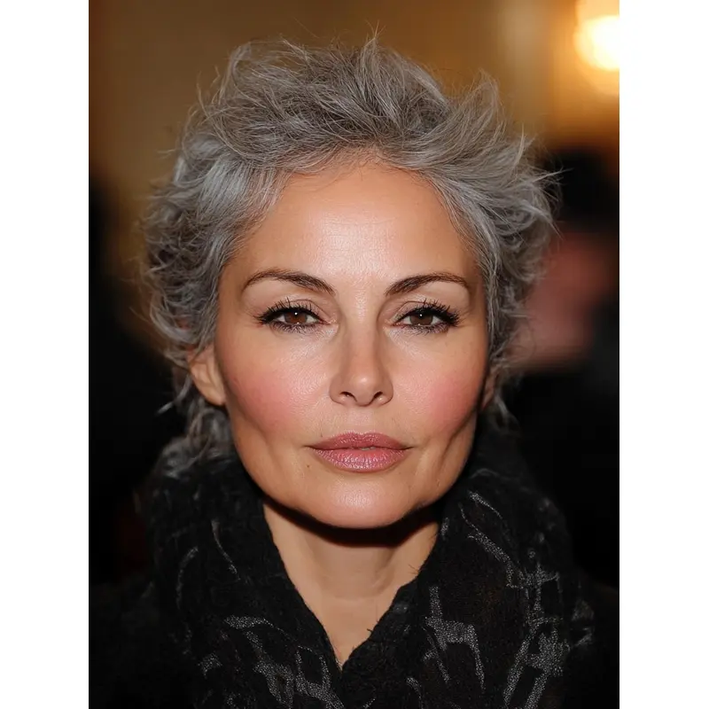 Grey Human Hair Wigs Short Lace Front Straight Boycuts 8" Wigs