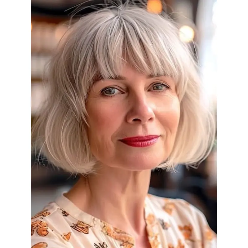 Short Bob Wigs For White Women 10" Monofilament Wavy Wigs