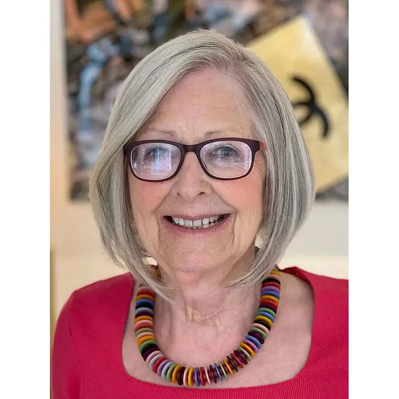 Smokey Grey Wig Bobs 10" Straight Remy Human Hair Wigs