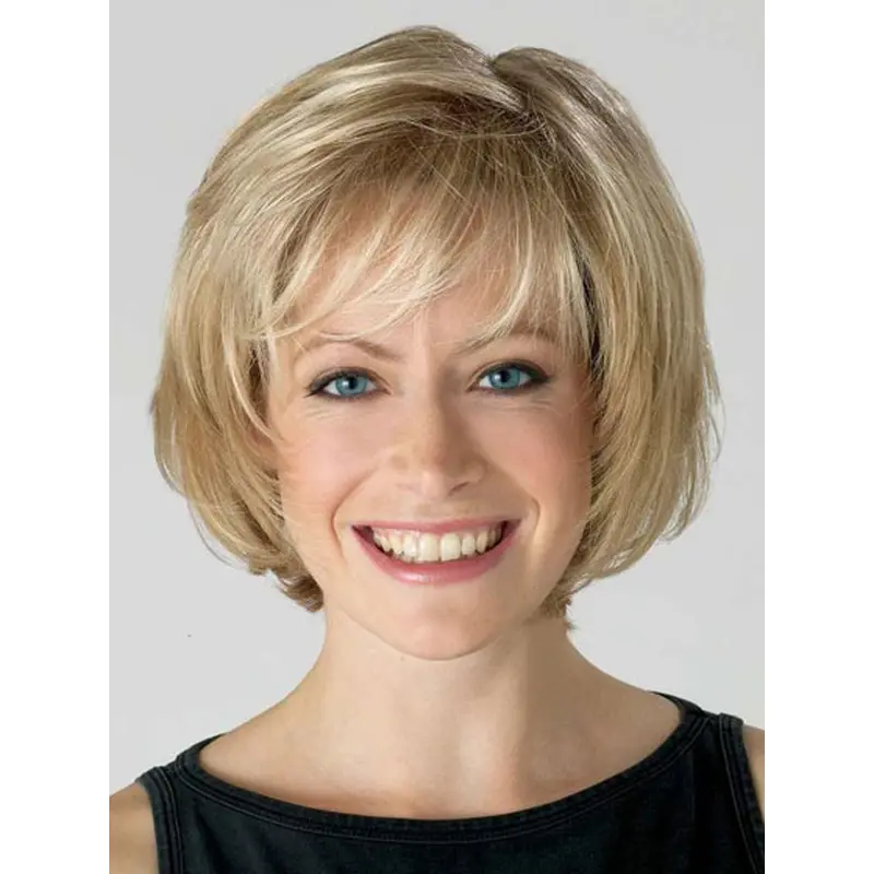 Comfortable Lace Front Bobs Blonde Short Wigs