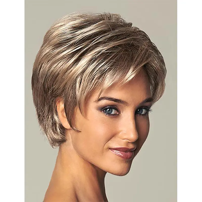 High Quality Brown Straight Short Wigs