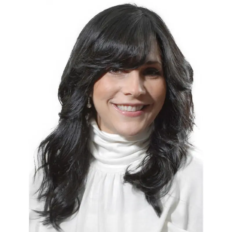 Impressive Black Wavy Long Celebrity Wigs