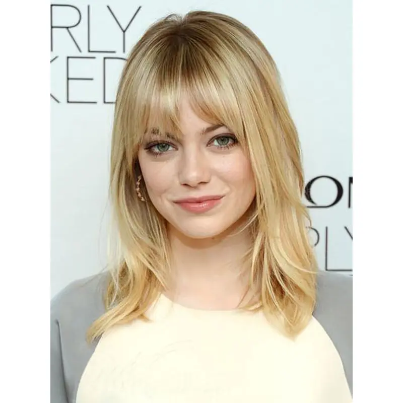 Radiant Blonde Straight Shoulder Length Celebrity Wigs