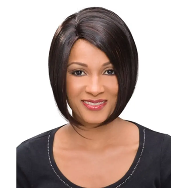 Shining Auburn Straight Chin Length African American Wigs