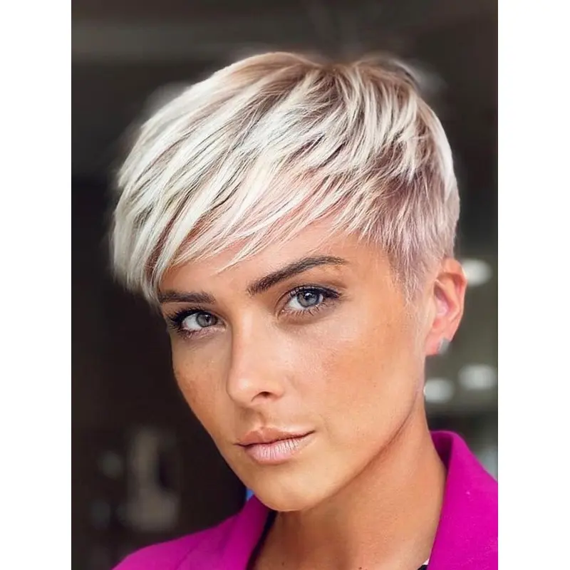 Short Hair Human Hair Wigs Ombre/2 Tone 4" Wigs