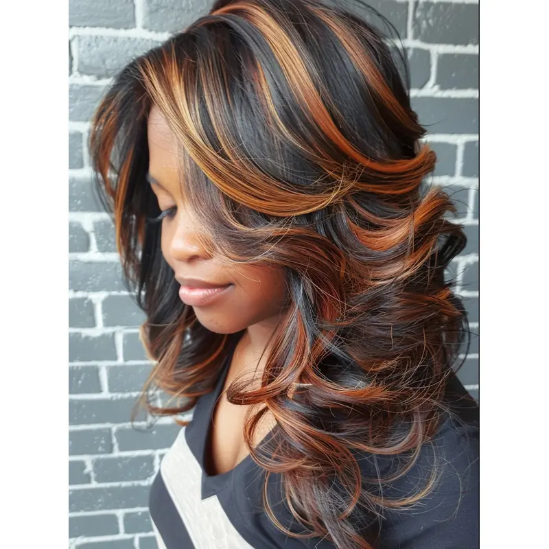 African American Wigs For Black Women Layered Monofilament 16" Wigs