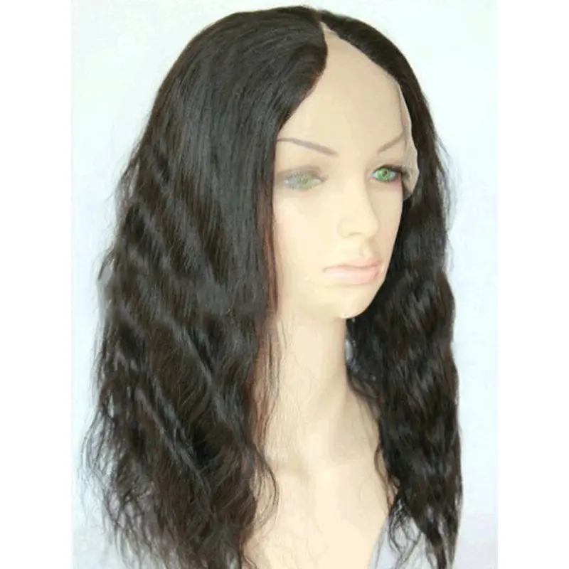 Easeful Black Wavy Long U Part Wigs
